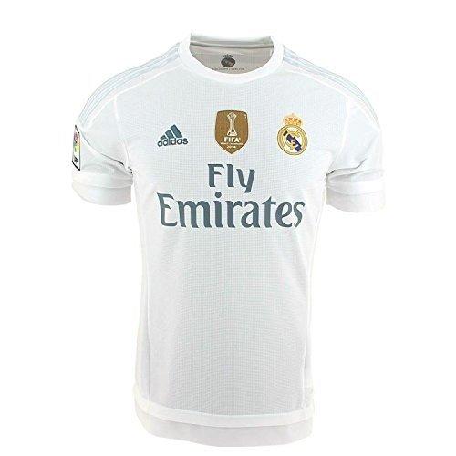 adidas 1ª Equipación Real Madrid CF 2015/2016 - Camiseta oficial con la insignia de campeón del mundo para hombre