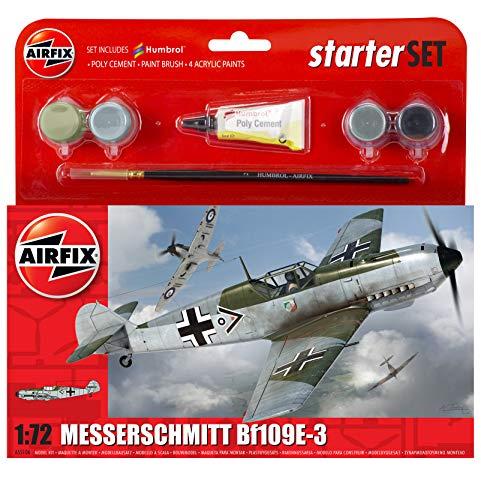 Airfix - Kit pequeño con Pinturas, avión Messerschmitt BF 109E (Hornby A55106)