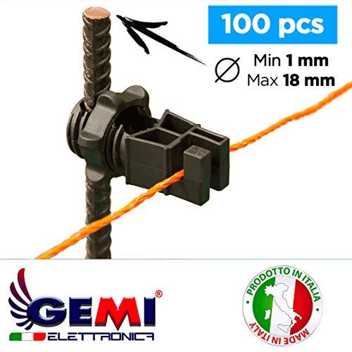 Aisladores para postes de Hierro para Pastor eléctrico Cerca eléctrica Gemi Elettronica - 100 piezas
