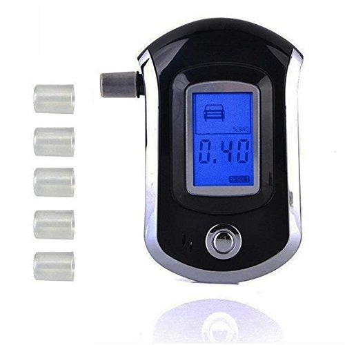 zacro Ukia alcoholímetro Digital con Nano semiconductores Sensor y LCD Digital Breath Alcohol Tester, Incluye 10 boquillas Desechables