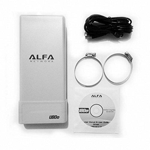 Alfa Network UBDO-NT8 - Adaptador WiFi USB 802.11b / g/n, Largo Alcance, Radio, con con 12 dBi Antena integrada, Cable de 8 m