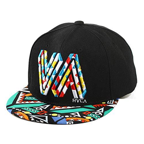 Unisex algodón de primera calidad Snapback del sombrero de Hip Hop ajustable Bill plano gorras de béisbol casquillo de Sun para hombres y mujeres (Negro)