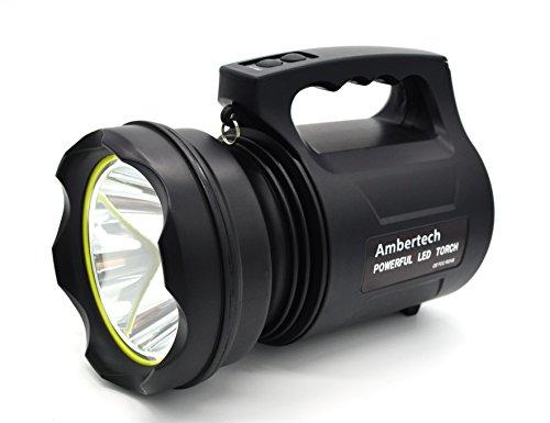 Ambertech 10000 Lumens Linterna de gran potencia Linterna LED de gran alcance Linterna recargable Super brillante Spotlight al aire libre
