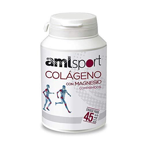 AMLsport - Colágeno con magnesio - 270 comprimidos articulaciones fuertes. Regenerador de tejidos con colageno hidrolizado tipo 1 y tipo 2. Envase para 45 días de tratamiento.