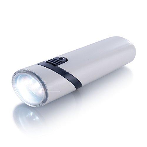 ANSMANN Linterna LED de emergencia - Con cabezal giratorio en 3 modos - Con 3 bombillas LED - Con batería recargable a través del enchufe - Blanco