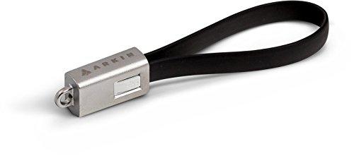 ARKIN ChargeLoop - llavero USB 2.0 Cargador/Cable de datos Apple Lightning - cable plano para smartphone/móvil p. ej. iPhone 5, iPhone 6, iPhone 6s, iPad: cable de batería móvil para el llavero
