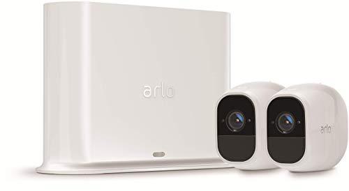 Arlo Pro 2 VMS4230P-100EUS - Sistema de seguridad y vídeo vigilancia de 2 cámaras sin cables 1080p HD (recargable, interior/exterior, visión nocturna, audio bidireccional, visión 130º)