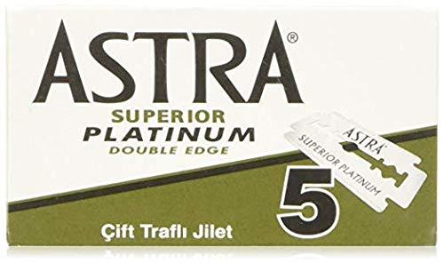 Astra Platinum Hojas de afeitar de doble filo (inoxidable), 20 cajas de 5 hojas