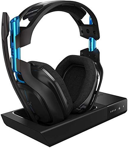 ASTRO Gaming A50 - Auriculares con micrófono inalámbricos y Estación base, Tercera generación con sonido envolvente Dolby 7.1,  compatibles con PlayStation 4/PC/Mac, Negro/Azul