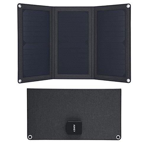 AUKEY PB-P25 Cargador Panel Solar 21W con 2 Puertos USB 5V 4A Max para Apple iPhone, Samsung, iPad, Tablet, Altavoz y más