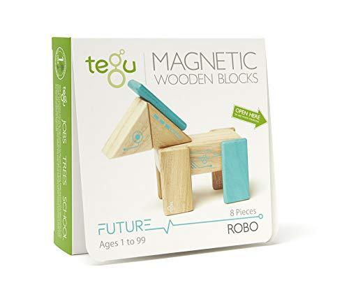 Tegu Juego de Bloques de Construcción de madera magnéticos ROBO Juego futurístico - 8 piezas