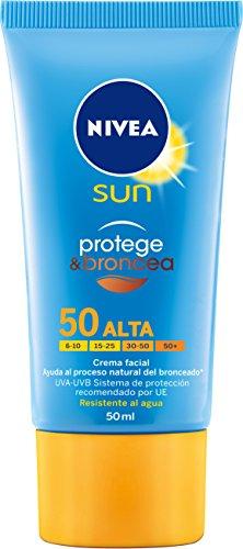 NIVEA Sun - Protege & Broncea - Crema facial solar SPF50 resistente al agua - 50 ml