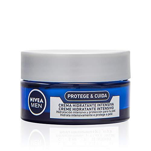 NIVEA MEN Protege & Cuida Crema Hidratante Intensiva (1 x 50 ml), crema facial hidratante con aloe vera, crema para hombres con la piel muy seca, nutre e hidrata