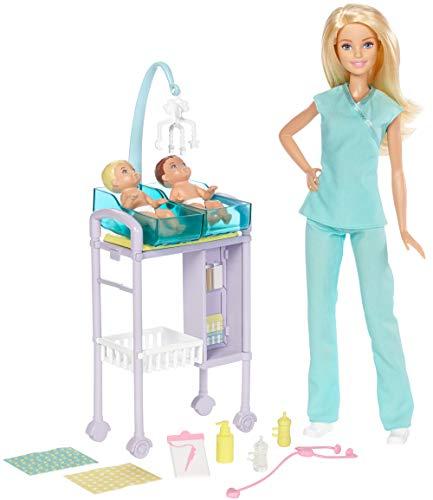 Barbie Quiero Ser Pediatra, muñeca rubia con accesorios (Mattel DVG10)