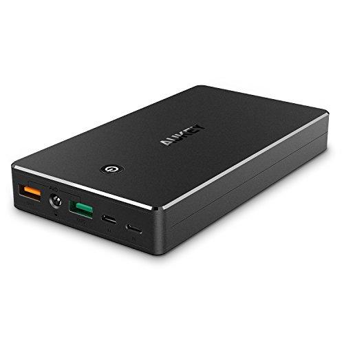 AUKEY Quick Charge 3.0 Bateria Externa 20000mAh, Power Bank con Entrada Micro USB, para iPhone X/ 8/7/ 6s, Samsung Galaxy S8/S8+, iPad, Tablet y más