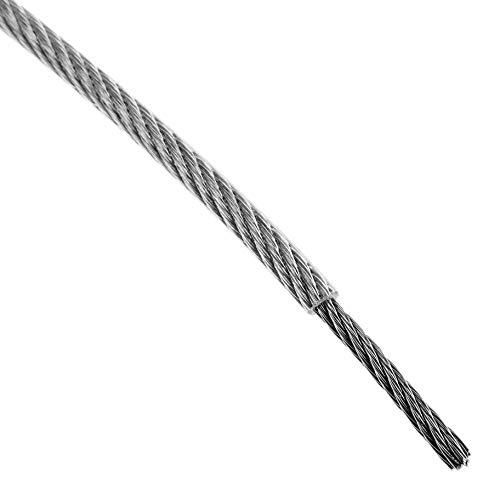 BeMatik - Cable de Acero Inoxidable de 2,0 mm. Bobina de 25 m. Recubierto de plástico Transparente