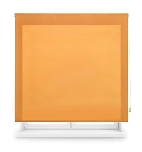 Blindecor Ara - Estor enrollable translúcido liso, Naranja, 160 x 175 cm