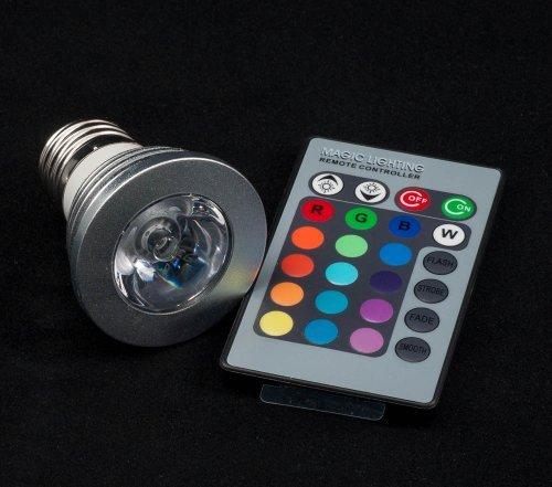 QUMOX 16 Color Bombilla LED E27 3W Control Remoto