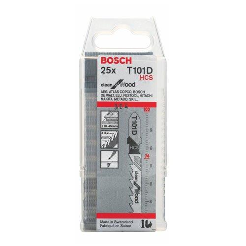 Bosch Professional 2 608 633 577 Hojas de Sierra de calar T 101 D HCS, Set de 25 Piezas