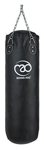 Boxing-Mad - Saco de Boxeo (PVC, 90 x 30cm), Color Negro