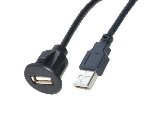Shentian 2 M USB Cable alargador para Coche, PC, HTPC (Hembra empotrable Cable con Soporte # USB de 2000 W #