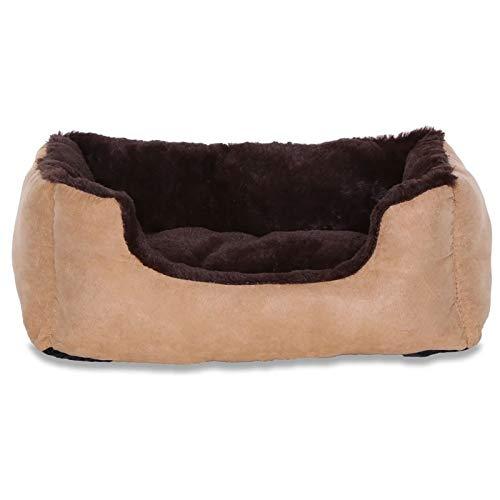 Cama para perros - Perros Cojín - Perros sofá con cojín Reversible tamaño y color a elegir (marrón / beige)