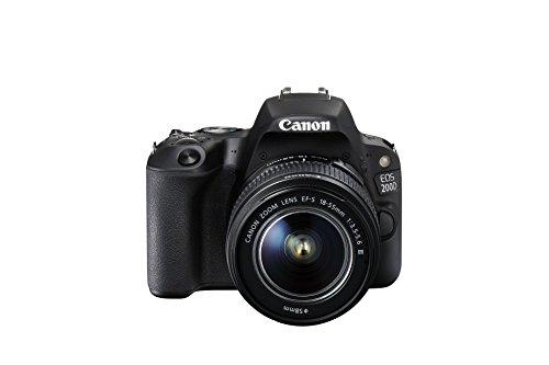 Canon EOS 200D + EF-S 18-55mm f/3.5-5.6 III Juego de cámara SLR 24.2MP CMOS 6000 x 4000Pixeles Negro - Cámara Digital (24,2 MP, 6000 x 4000 Pixeles, CMOS, Full HD, Pantalla táctil, Negro)