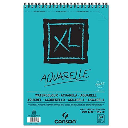 Álbum Espiral Microperforado, A4, 30 Hojas, Canson XL Aquarelle, Grano Fino 300g