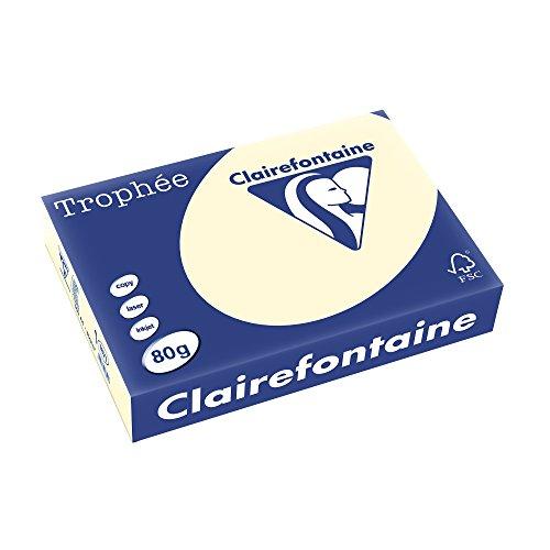 Clairefontaine Trophée - Resma de papel, 80 gr/m², 500 hojas, A4 (21 x 29.7 cm), color crema