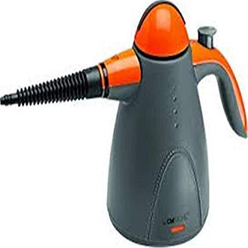 Clatronic DR 3535 - Vaporeta limpiador al vapor de mano, 9 accesorios, 1000 W, color gris y naranja