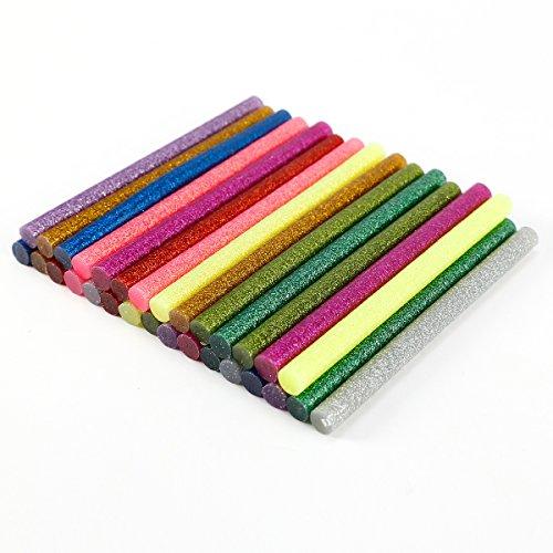CLE DE TOUS - Un paquete Barras de pegamento termofusible color con purpurina Barras para Pistola Adhesivo Termofusible Silicona (30pcs Colores)