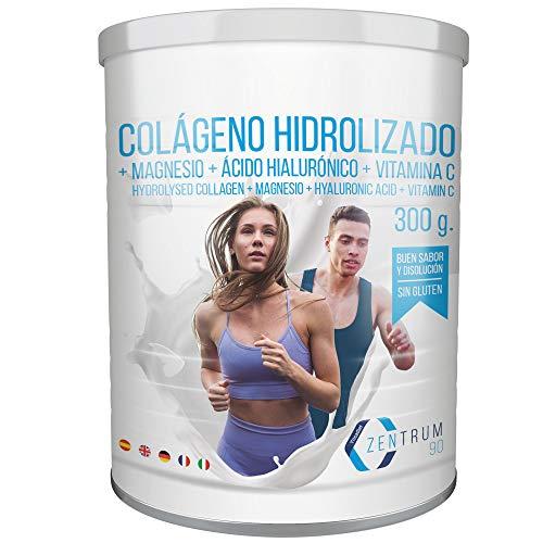 Colágeno hidrolizado en polvo con magnesio, ácido hialurónico y vitamina C - Salud en huesos y articulaciones - 300 gramos