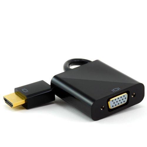 CSL - Adaptador Full HD HDMI a VGA Incl. Transferencia de Audio (Salida de Audio) | Cable convertidor | hasta 1080p / Compatible con HDTV | Digital a analógico | Negro