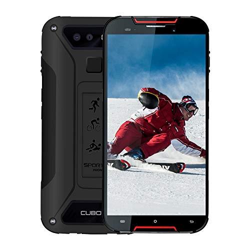 CUBOT Quest Lite 4G Smartphone IP68 Robusto 3GB RAM + 32GB ROM Pantalla 5.0" HD Android 9.0 procesador Quad Core Dual SIM Triple Cámara13+2+8MP 3000 mAh/Face ID/Huella Digital/Type-C(Rojo)