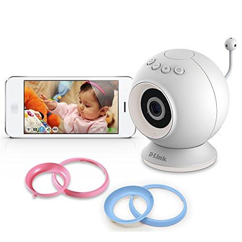 D-Link EyeOn Baby - Cámara de vigilancia Wi-Fi para bebé, con termómetro y nanas, visión nocturna, color blanco