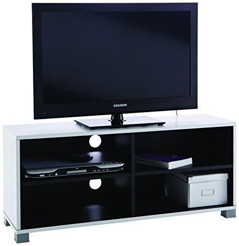 Demeyere #218 Grafit - Mueble para televisor (con baldas Inferiores), Color Blanco y Negro