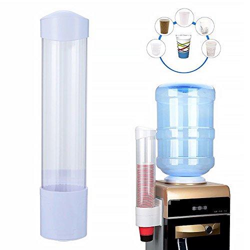 Dispensador de tazas desechables, dispensador de vasos de plástico para montaje en pared, dispensador de tazas de agua Tamaño libre blanco