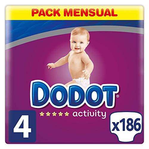 Dodot Protection Plus Activity - Pañales, Talla 4 (9-14 kg), pack de 186