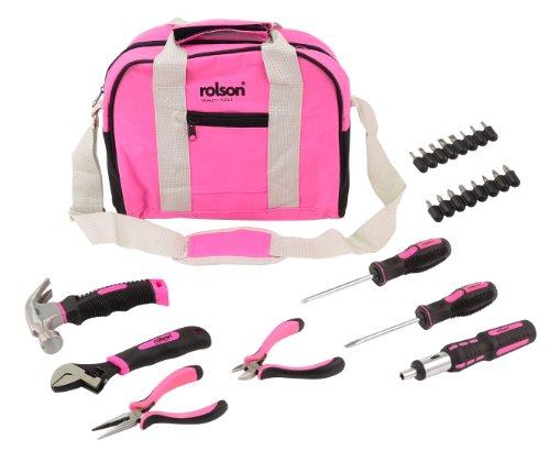 Draper 36802 - Juego de herramientas con bolsa (25 piezas), color rosa