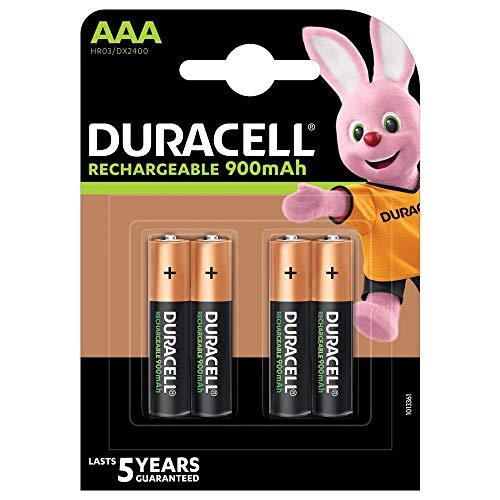 Duracell - Plus Pilas Recargables AAA 750 mAh, paquete de 4