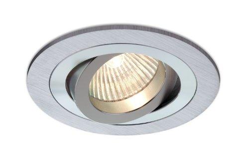 Empotrable Aluminio cepillado, circular y basculante (Halógeno o LED), color aluminio