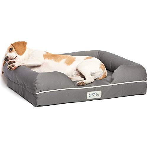 Cama de espuma viscoelástica para perros pequeños y gatos, Gris( Slate Grey- Small Bed), 63,5 x 50 x 14 cm