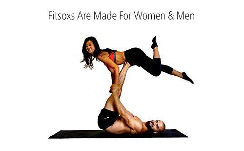 Fitsoxs 2 Pares de Calcetines de Yoga Antideslizante Premium para Mujer - De Algodón Bio - Calcetines de Pilates - Calcetines de Barre - Calcetines de Hombre para Yoga
