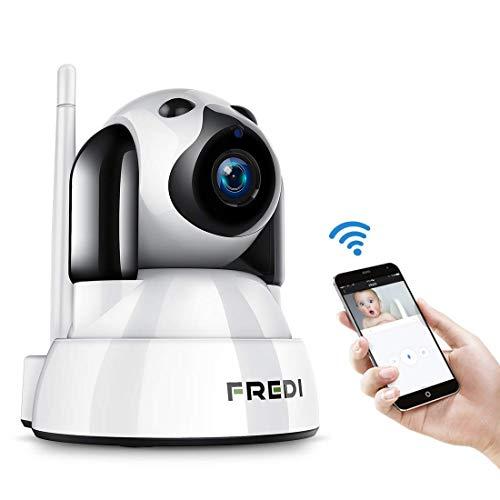 FREDI Baby Monitor IP WiFi P2P Cámara de Vigilancia/Seguridad Inalámbrica HD 720P Camara de Vigilabebes, IR Vision Nocturna,Admite MicroSD de hasta 128 GB Detección de Movimiento/para Mascotas