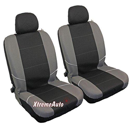 Par de fundas para asientos de coche de la parte delantera, color negro y gris, de la marca XtremeAuto