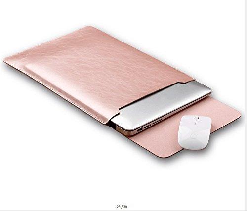 GENORTH®Funda de Cuero Microfibra PU Resistente al Agua para Apple Ordenador portátil MacBook 12 Pulgadas (12 Pulgadas, Rose Gold)