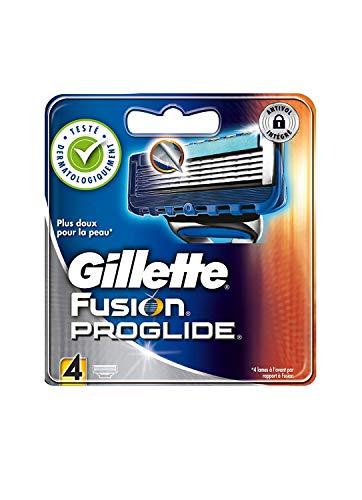 Gillette fusion proglide - Recambios para cuchillas de afeitar manuales (testados dermatológicamente, 4 unidades)