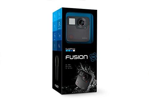 GoPro Fusion - Videocámara 360º deportiva (vídeo 5,2K a 30 fps / 3K a 60 fps, fotos de 18 MP, sumergible hasta 5m, control por voz), color negro