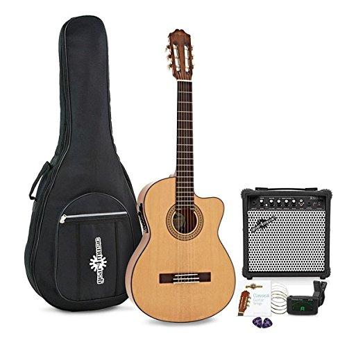Paquete de Guitarra Clasica Electroacustica Deluxe con Cutaway + Amplificador de 15 W