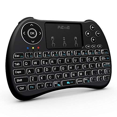 Reiie H9Plus Mini Touchpad Teclado Inalámbrico retroiluminado  ,Color Negro  QWERTY?tiene Ñ?